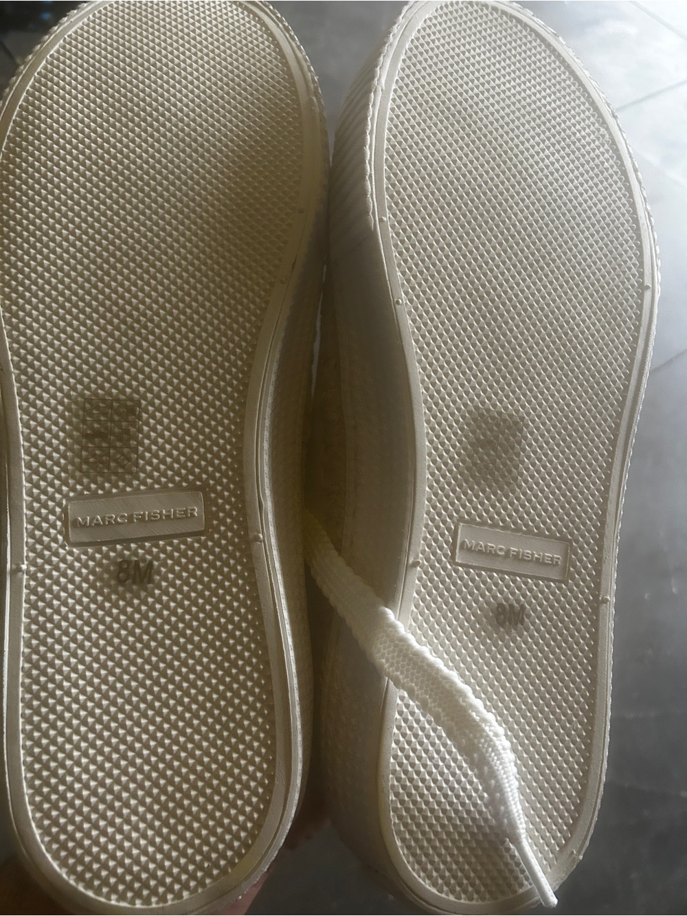 Marc Fisher Cream Platform Flip-Flop Sneakers